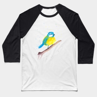 Water color blue-tit Baseball T-Shirt